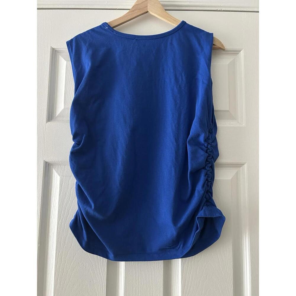 NWOT Ann Taylor LOFT Women's X-Large Cobalt Blue Ruched Tank Top Shirt - Picture 3 of 6